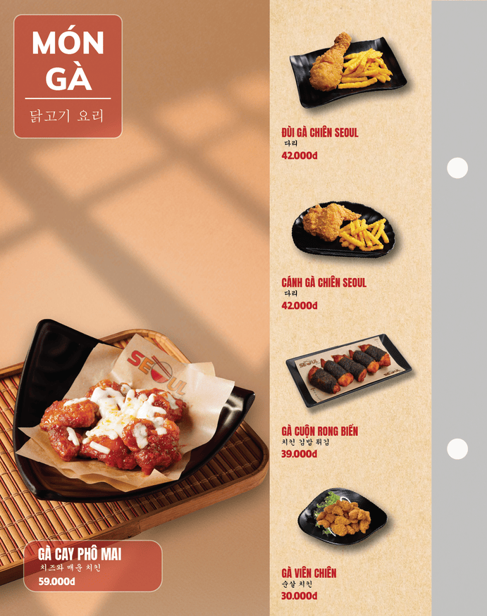 Menu SEOUL Đồng Xoài trang 11