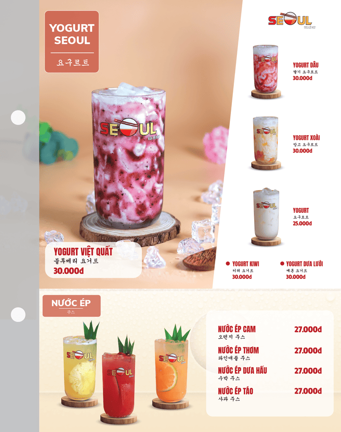 Menu SEOUL Đồng Xoài trang 16