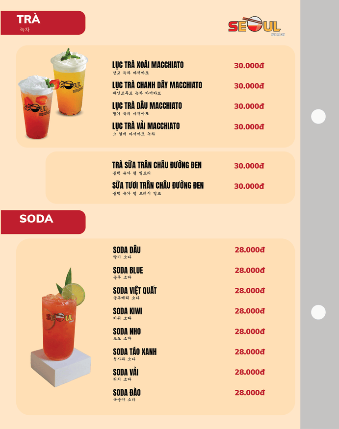 Menu SEOUL Đồng Xoài trang 17