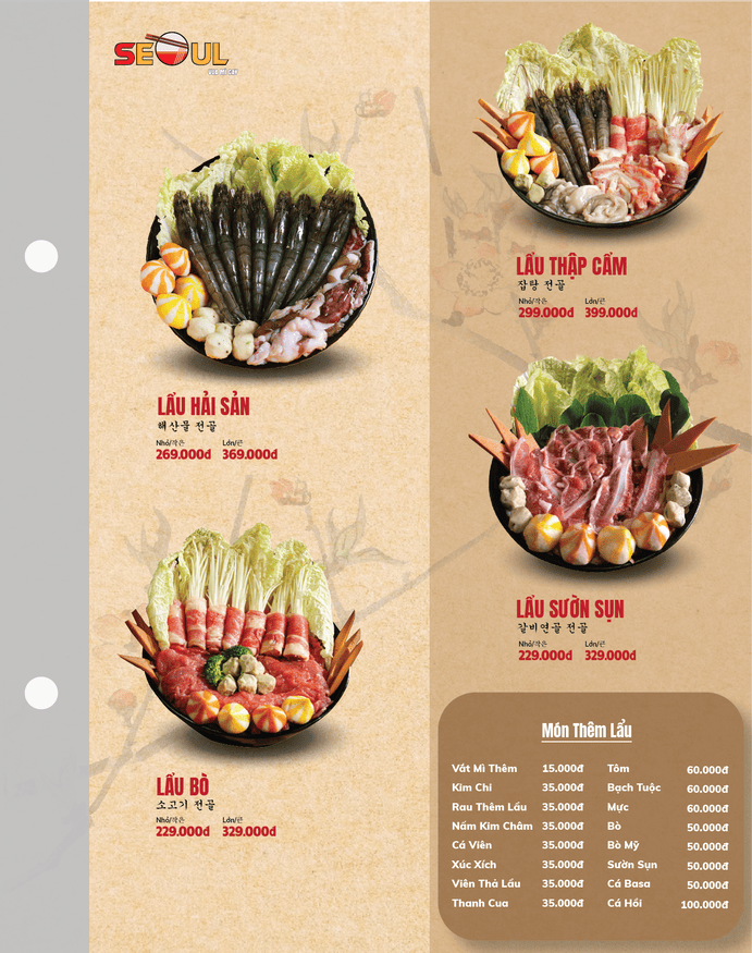 Menu SEOUL Chiêu Liêu trang 6