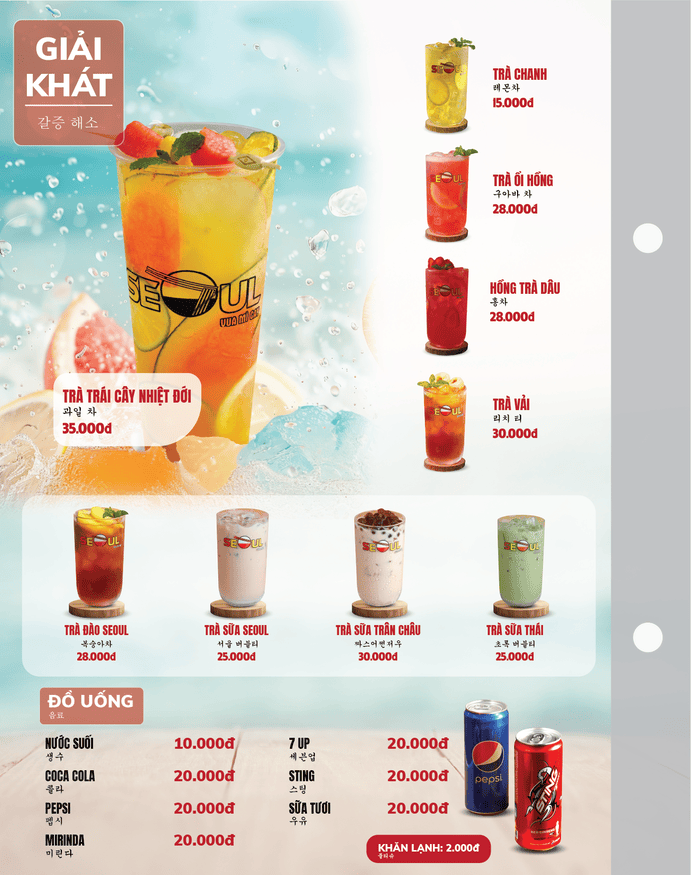 Menu SEOUL Chiêu Liêu trang 15
