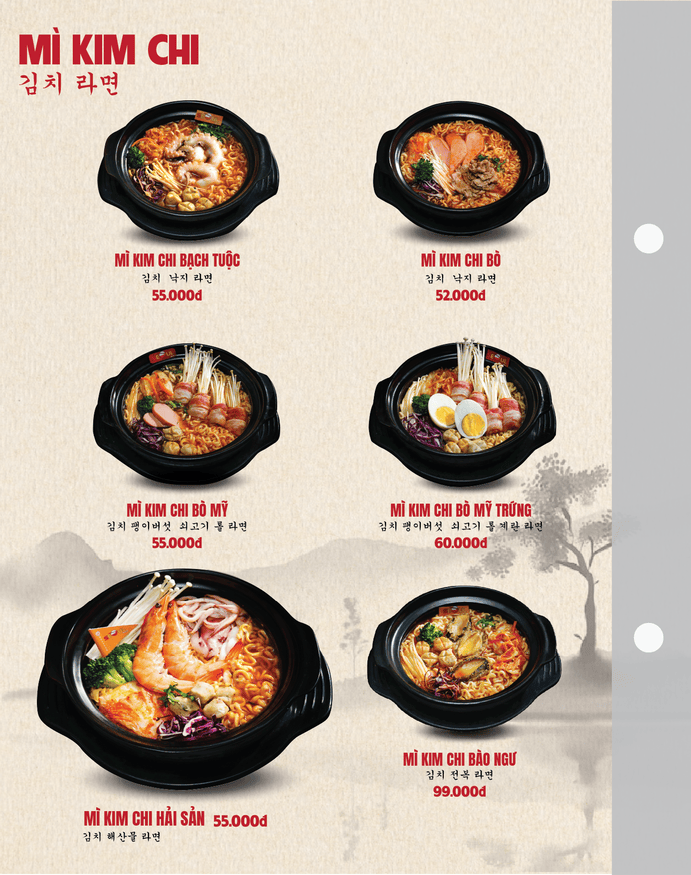 Menu SEOUL Trà Vinh trang 1