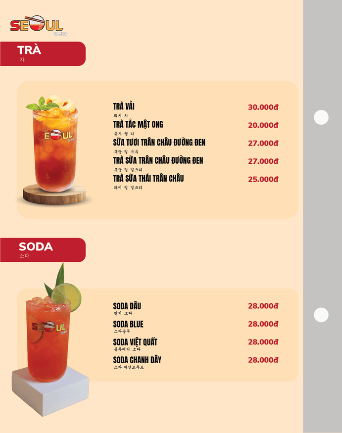 Menu SEOUL Trà Vinh trang 17