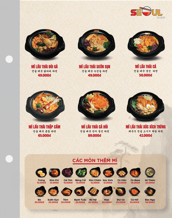 Menu SEOUL Gia Kiệm trang 5