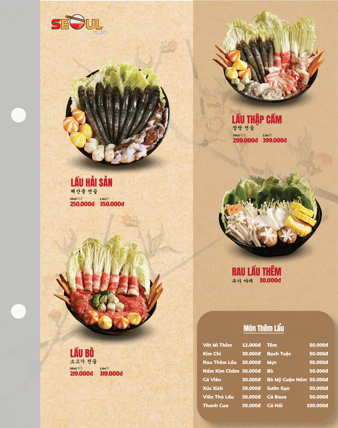 Menu SEOUL Gia Kiệm trang 7
