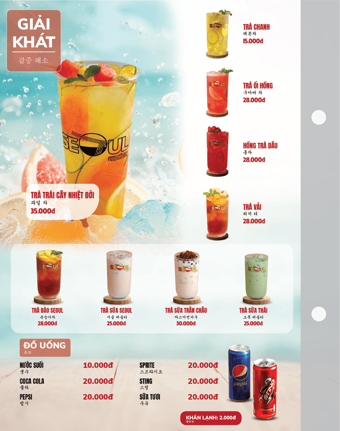 Menu SEOUL Hà Huy Giáp trang 15