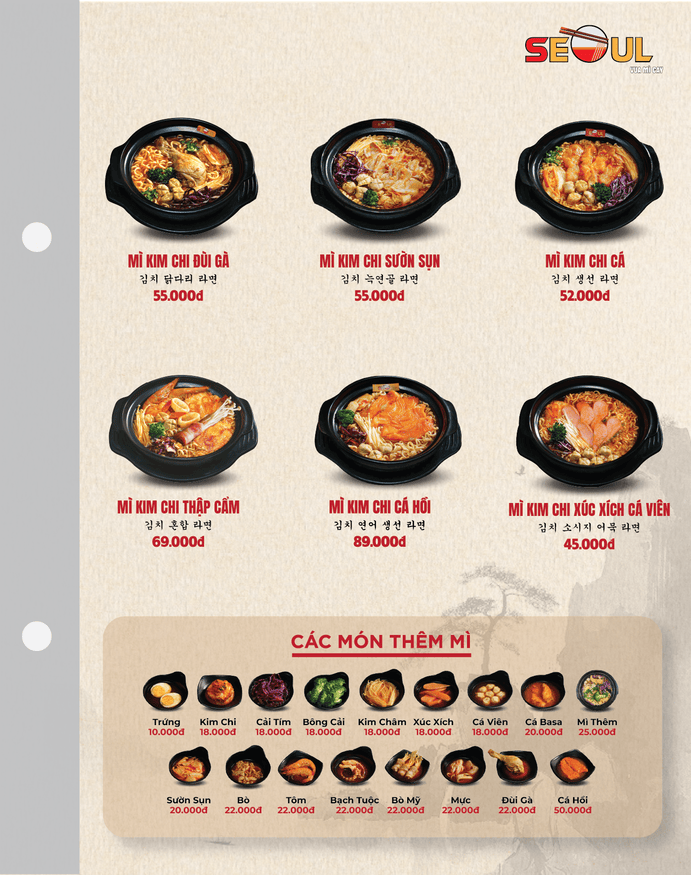 Menu SEOUL Thủ Đức-111 Hiệp Bình trang 2