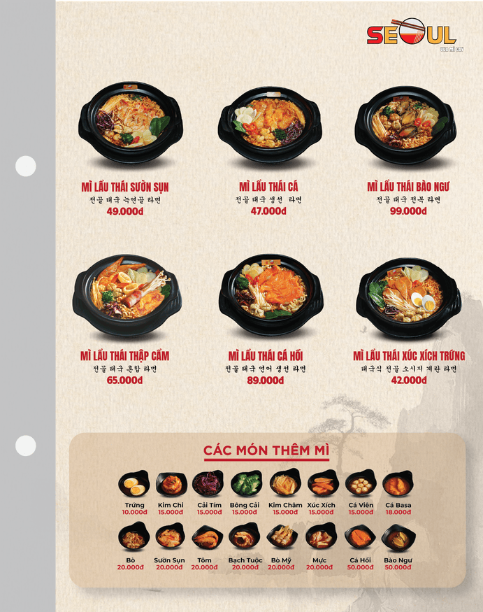 Menu SEOUL Hồng Ngự trang 4