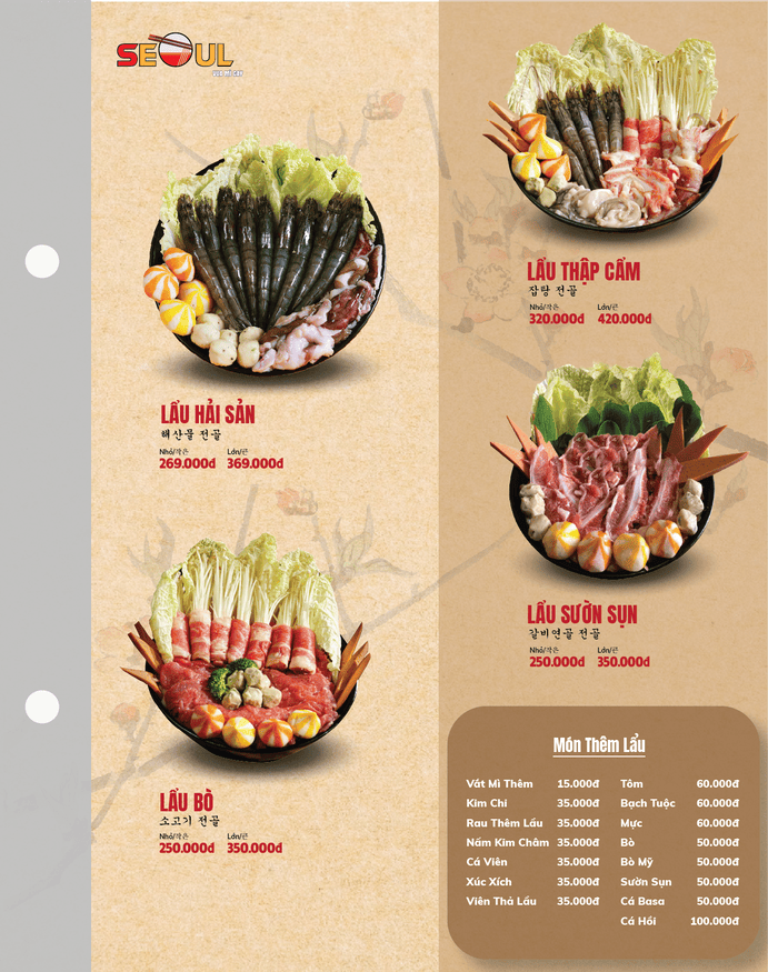 Menu SEOUL Lê Văn Quới trang 6