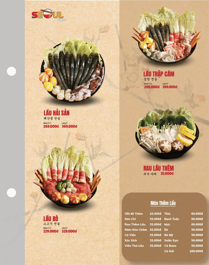 Menu SEOUL Long Thành trang 6