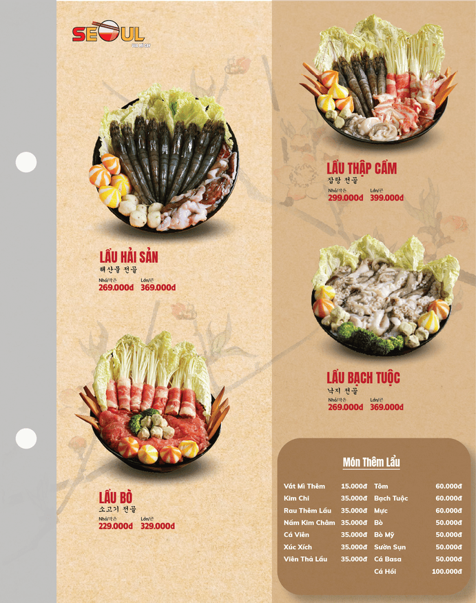 Menu SEOUL Mỹ Tho 2 trang 6
