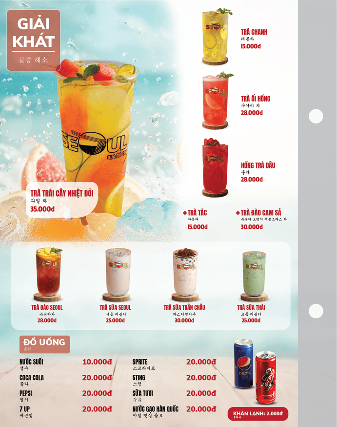 Menu SEOUL Nguyễn Văn Luông trang 15