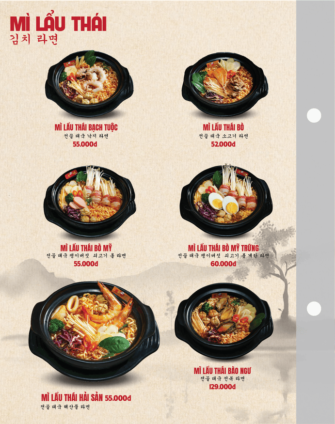 Menu SEOUL Tân Phước Khánh trang 3