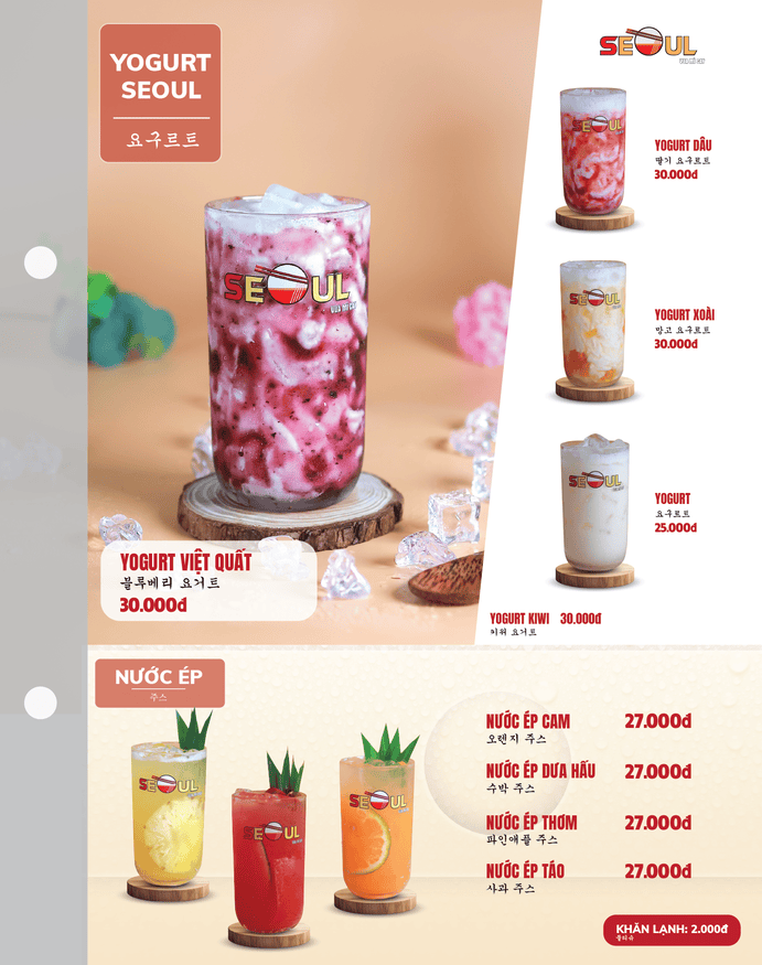 Menu SEOUL Tân Phước Khánh trang 16