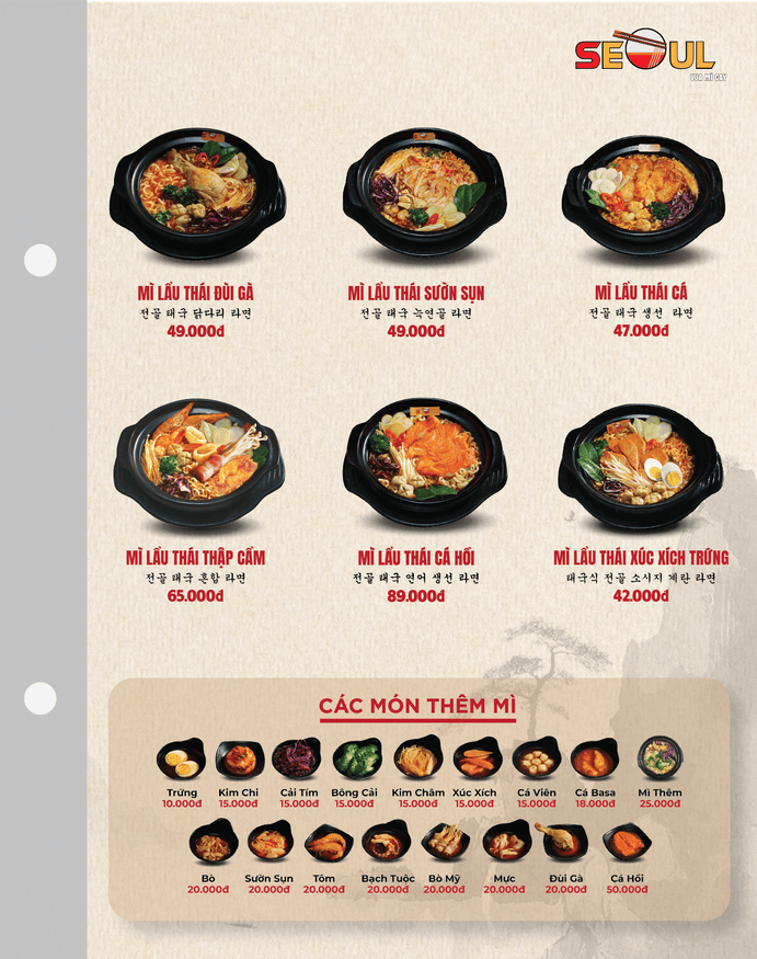 Menu SEOUL Vạn Giã trang 4