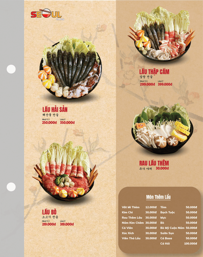 Menu SEOUL Vạn Giã trang 6