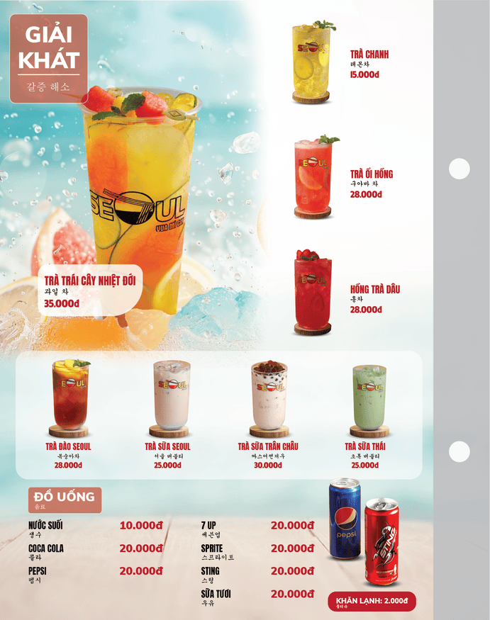 Menu SEOUL Vĩnh Lộc A trang 15