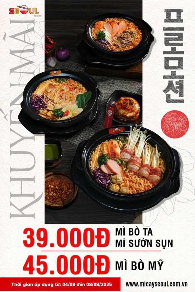 Tháng 08 bùng vị – deal ngon hết ý – SEOUL HẬU NGHĨA