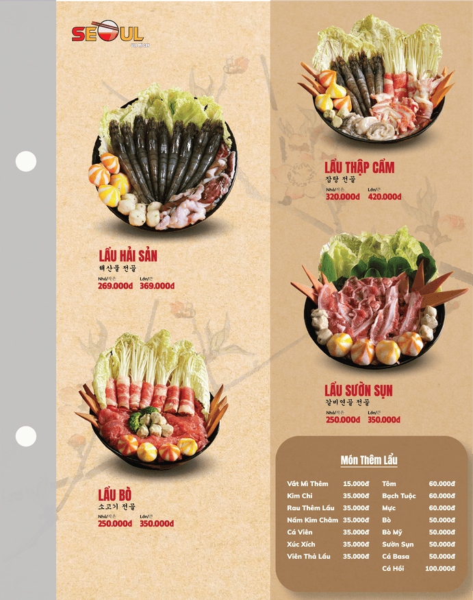 Menu SEOUL Lái Thiêu trang 6