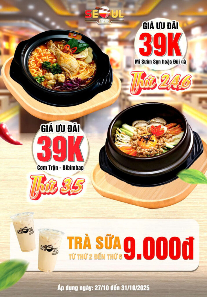 Cuối tháng chill chill – SEOUL lên deal! – SEOUL CÀ MAU