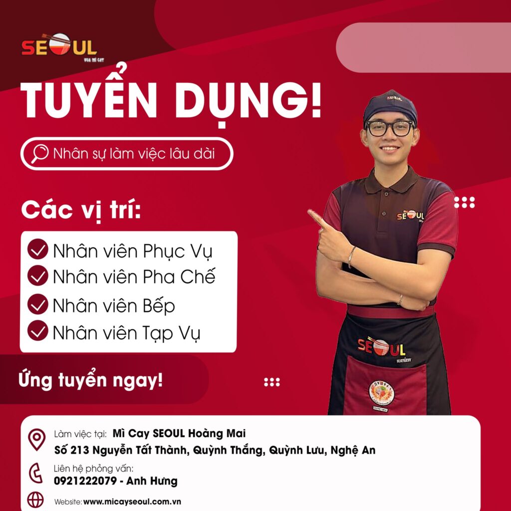 SEOUL HOÀNG MAI TUYỂN DỤNG