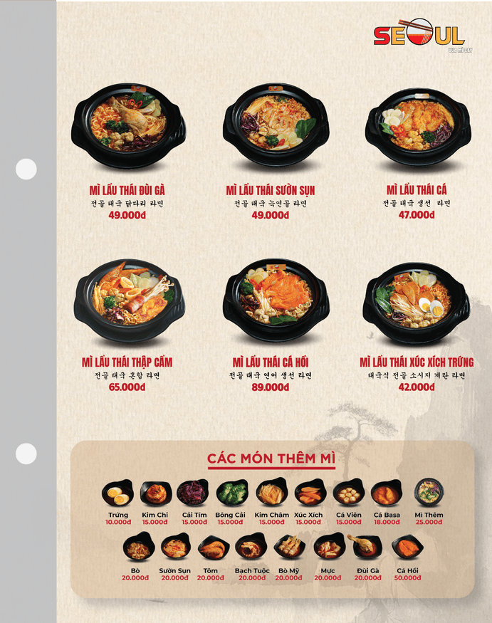 Menu SEOUL Bình Minh trang 4