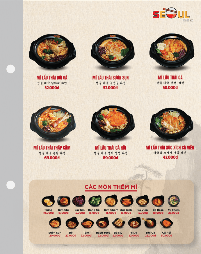 Menu SEOUL Tân Quy trang 4
