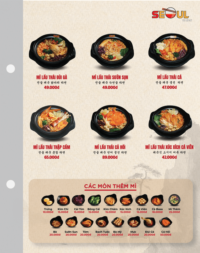 Menu SEOUL Tĩnh Gia trang 4