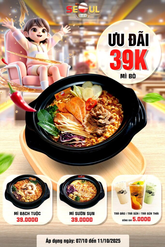 Ưu đãi tưng bừng – mừng SEOUL sinh nhật 3 tuổi! – SEOUL Mỹ Tho