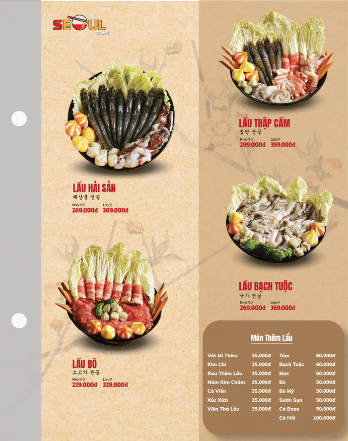 Menu SEOUL Đồng Phú trang 6
