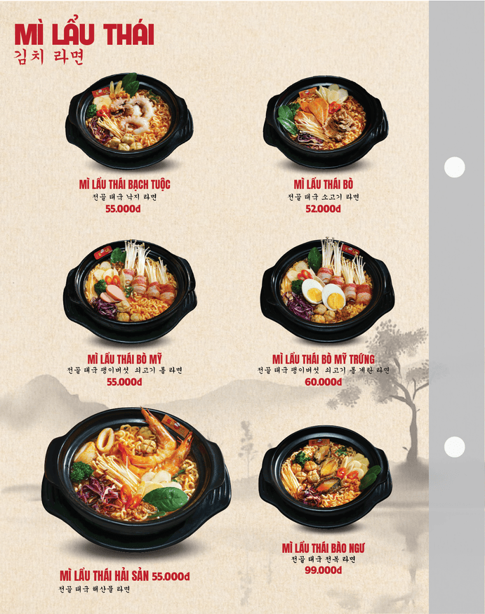 Menu SEOUL Vĩnh Lộc trang 3