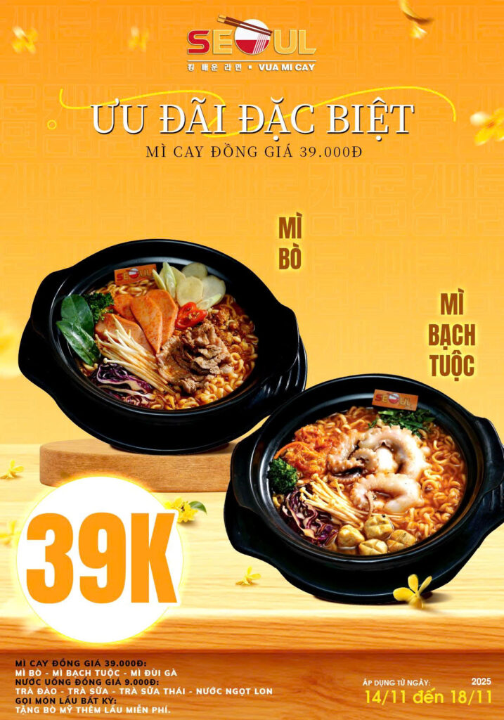 Ưu đãi chào mừng ngày Nhà Giáo Việt Nam 20/11! SEOUL PHÚ BÀI