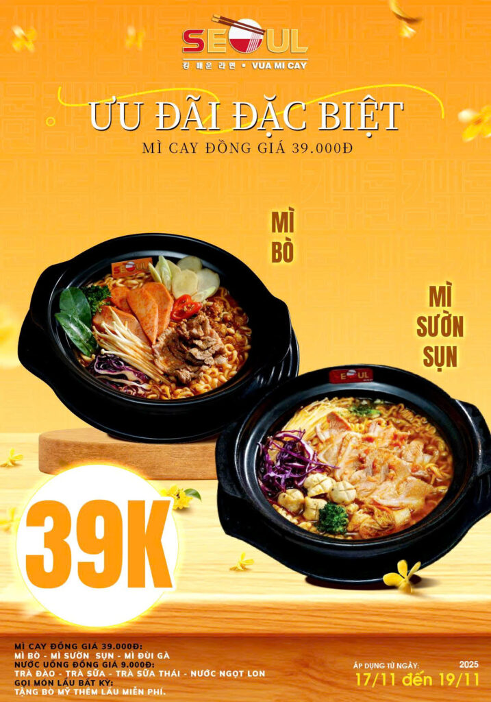 Ưu đãi tri ân 20/11 – Chào mừng Ngày Nhà Giáo Việt Nam! SEOUL QUẢNG NGÃI CN2