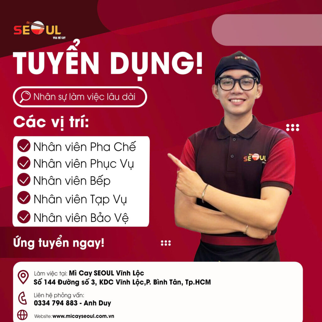 SEOUL VĨNH LỘC TUYỂN DỤNG