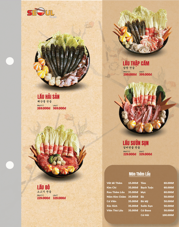 Menu SEOUL Gò Dầu trang 6