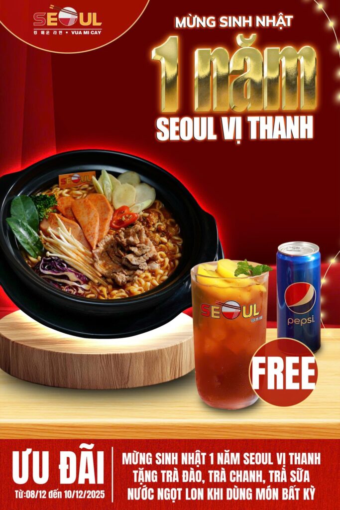 Ưu đãi tưng bừng – mừng SEOUL 01 tuổi! – SEOUL VỊ THANH