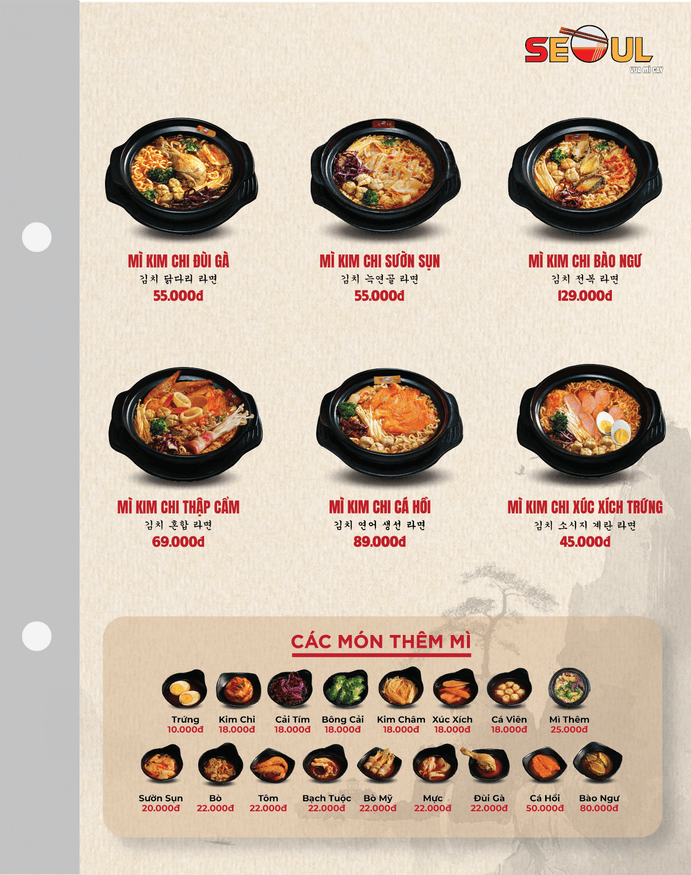 Menu SEOUL Biên Hùng trang 2