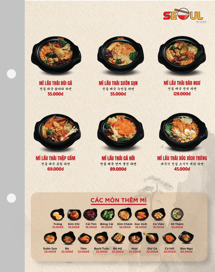 Menu SEOUL Biên Hùng trang 4