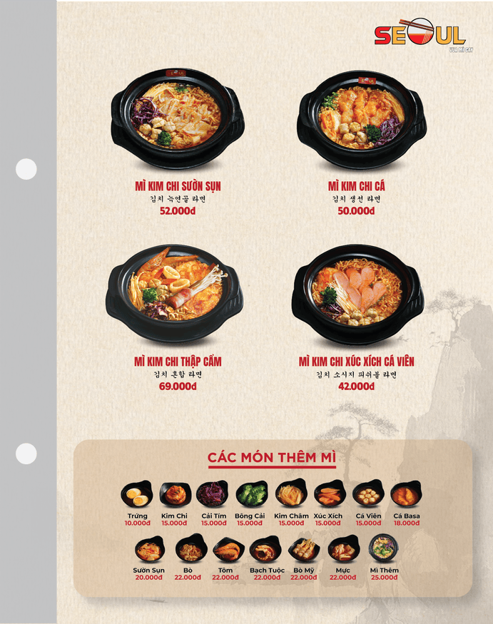 Menu SEOUL Huỳnh Văn Lũy trang 2