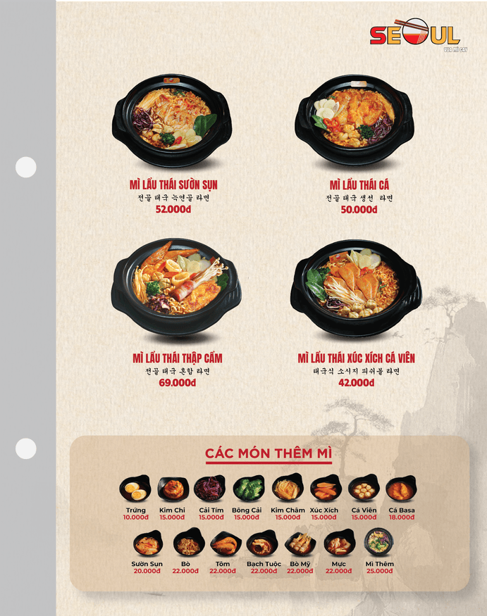 Menu SEOUL Bình Dương CMT8 trang 4