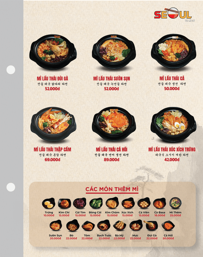 Menu SEOUL Tuy Hòa trang 4