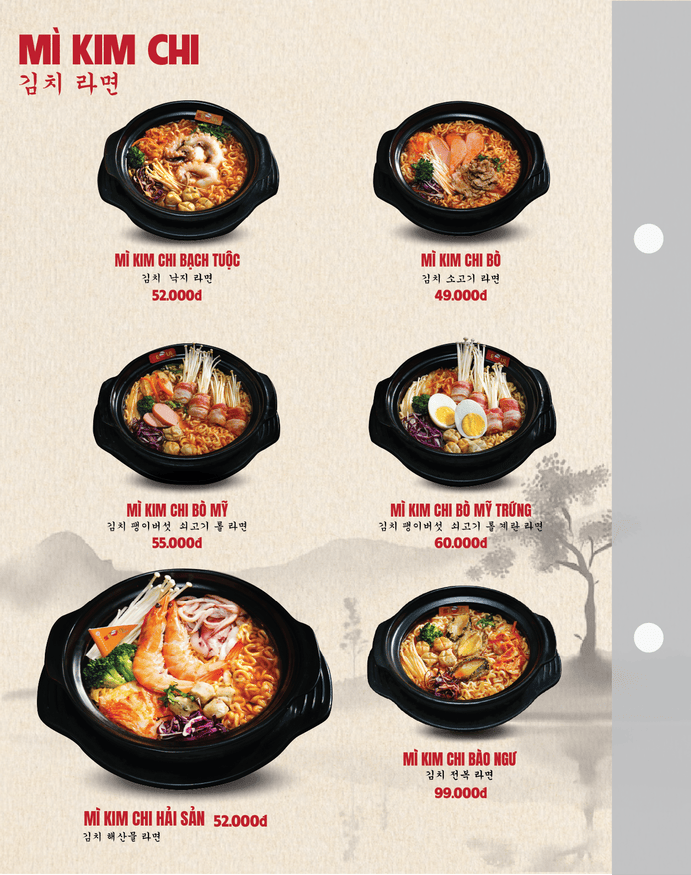 Menu SEOUL Chư Sê trang 1