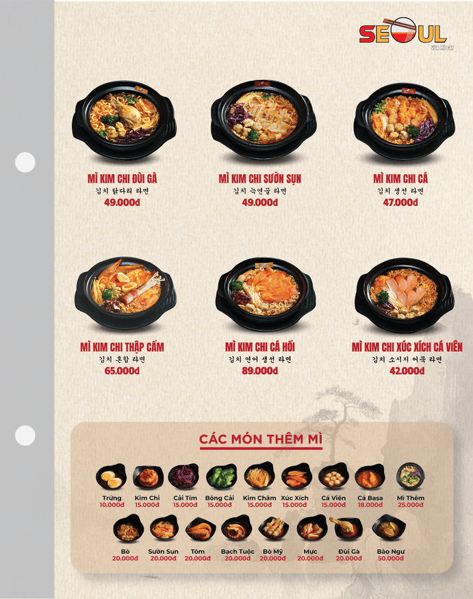 Menu SEOUL Chư Sê trang 2