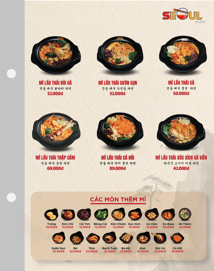 Menu SEOUL Bình Hoà trang 4