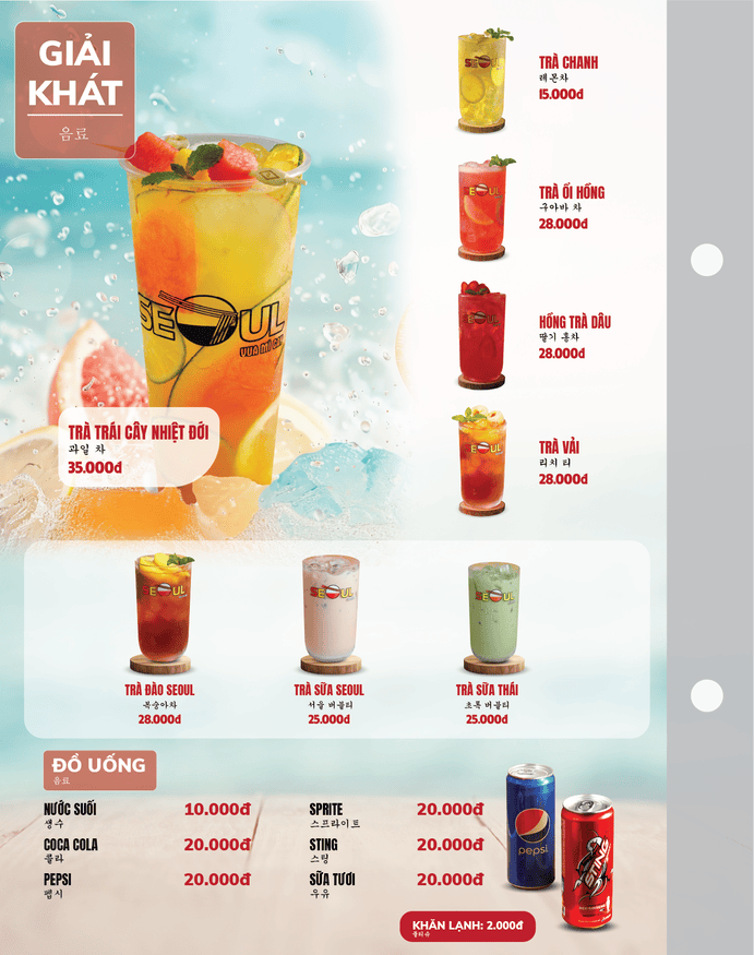 Menu SEOUL Bình Hoà trang 15