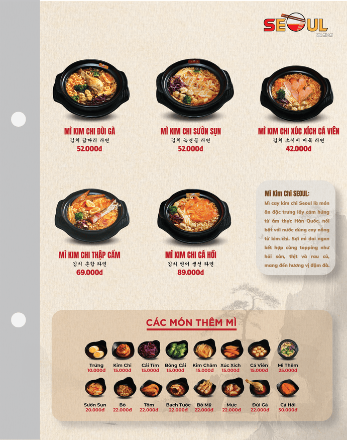 Menu SEOUL Phan Rang - Tháp Chàm trang 2