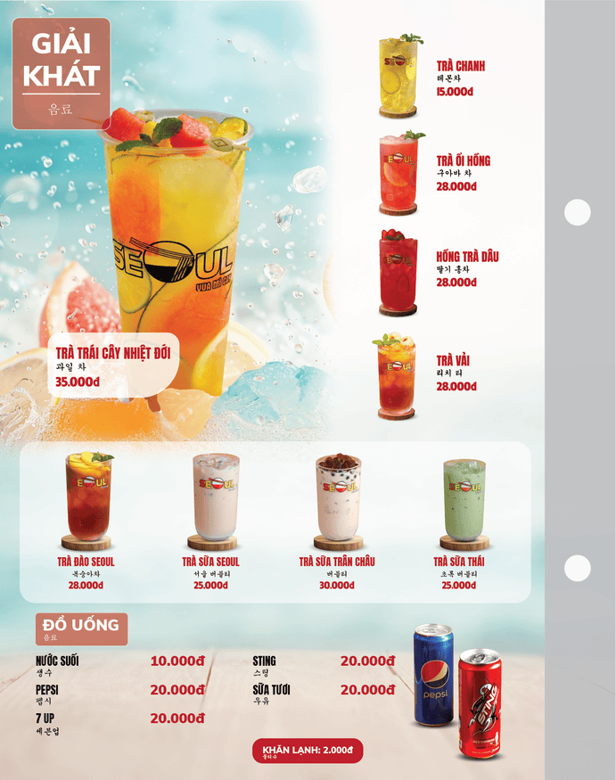 Menu SEOUL Phan Rang - Tháp Chàm trang 15
