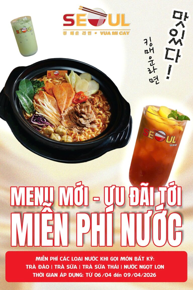 Menu mới trình làng – ưu đãi ngập tràn! – SEOUL PHÚ GIÁO