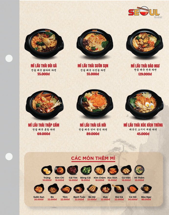 Menu SEOUL Phước Thiền trang 4