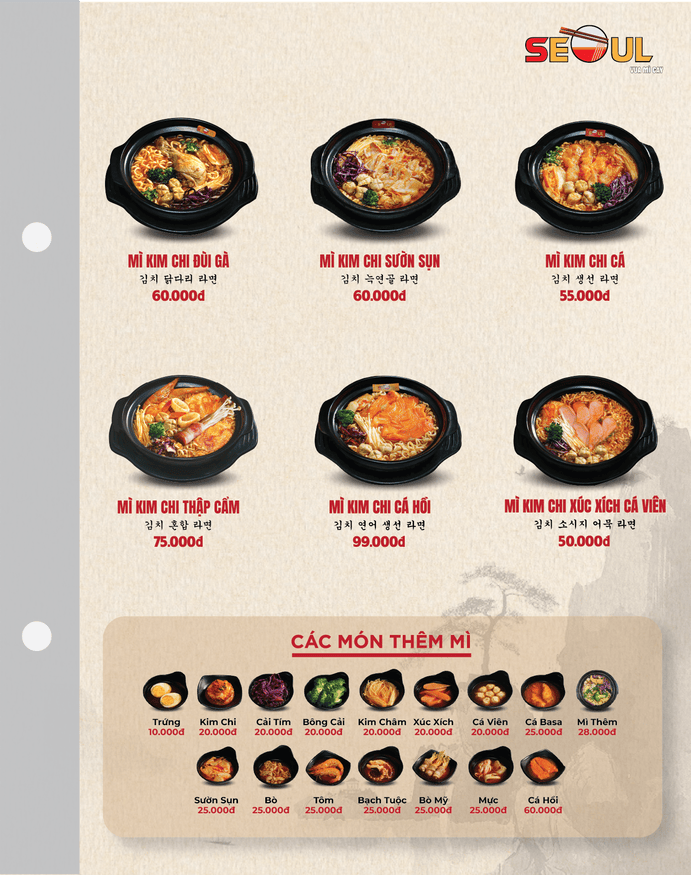 Menu SEOUL Vũng Tàu trang 2
